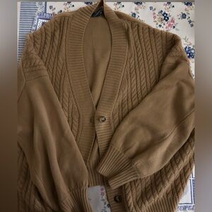 Large, mustard/ beige knit baggy sweater